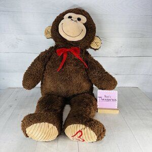 Walmart BROWN MONKEY 282867 Red Ribbon  Jumbo Stuffed Wild Animal  36” Plush